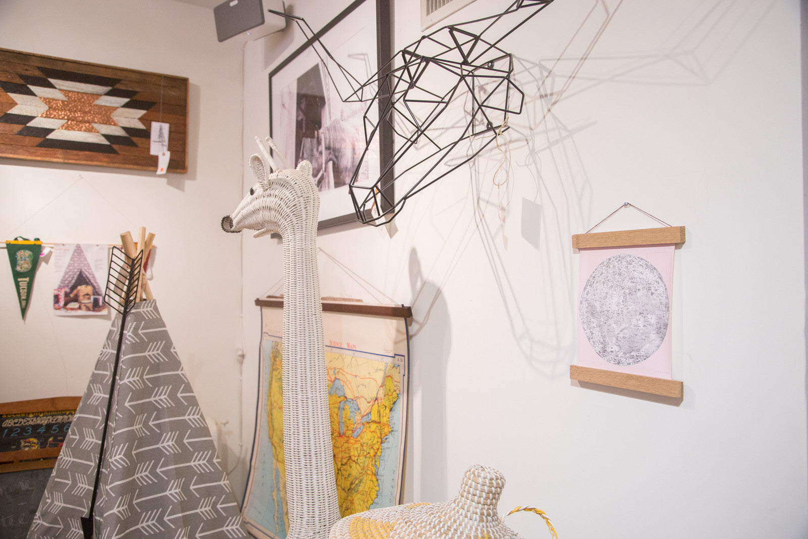 Mini Moon Chart Art Print Canvas Ballerina Pink // ONH Item 3322 Image 1