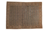 Antique Tabriz rug with allover layered boteh pattern on unusual charcoal oxidized silver field, 4'1
