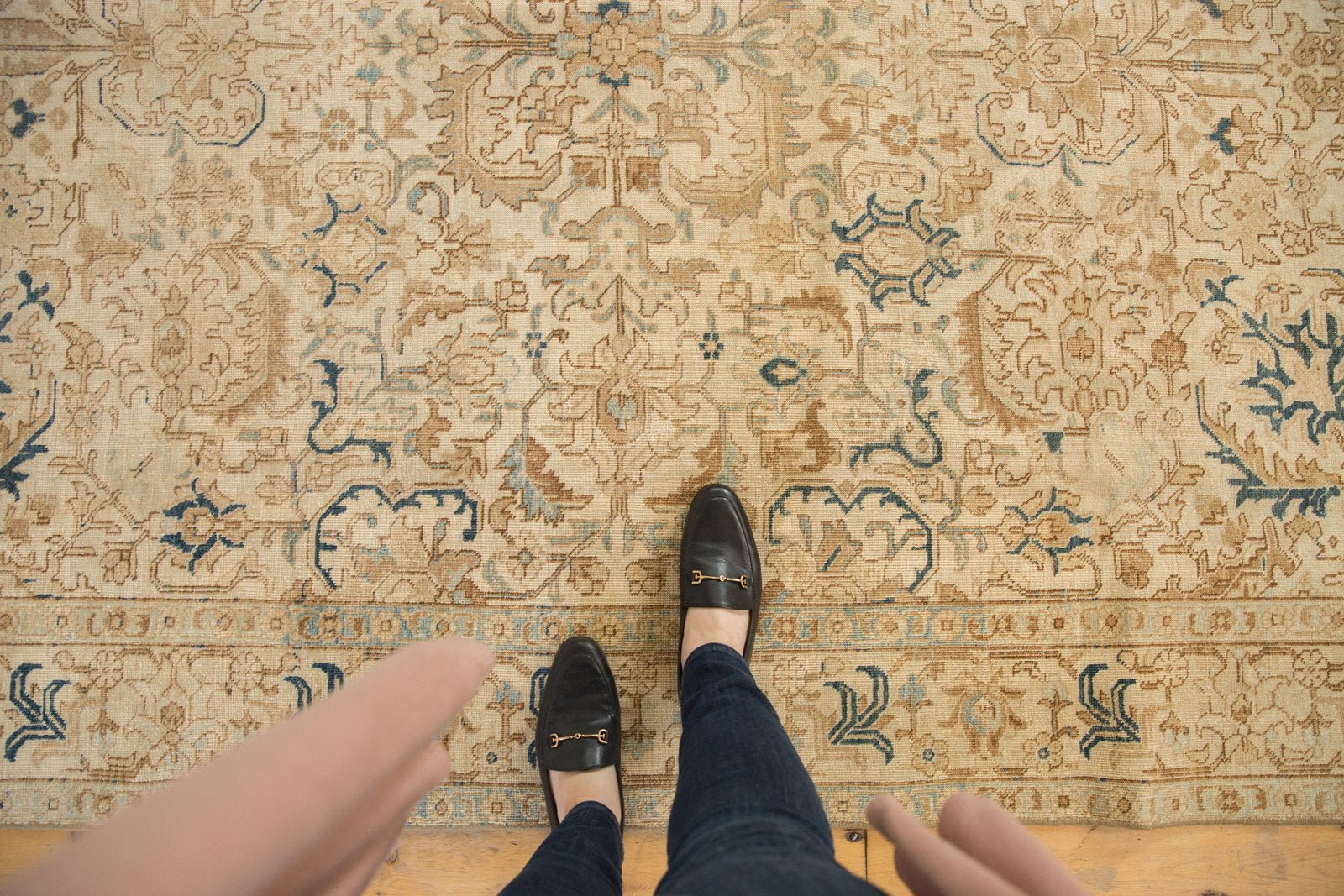 Vintage Distressed Tabriz Carpet