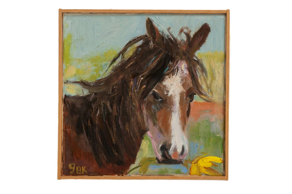 Grace B. Keogh "Horse with Flower" Painting // ONH Item CT001150