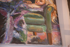 Grace Keogh Girl on Green Chair Painting // ONH Item CT001156 Image 4