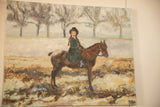 Bare trees and muted winter landscape in Grace B. Keogh's original painting.