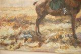 Detail of expressive brushstrokes and earthy tones on the original Keogh painting.