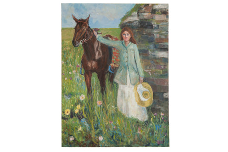 Grace B. Keogh "Woman and Horse" Painting // ONH Item CT001158