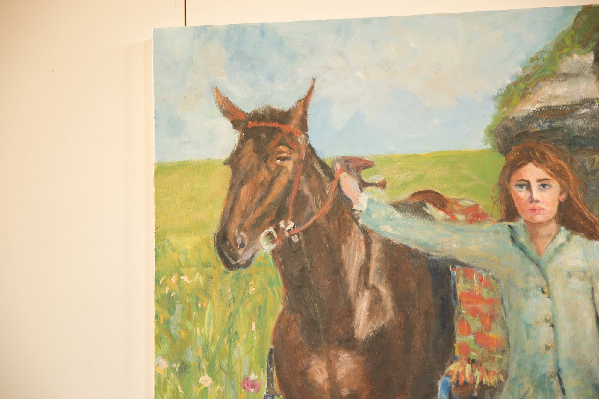 Grace B. Keogh "Woman and Horse" Painting // ONH Item CT001158 Image 1