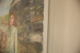 Textured canvas edge of the Grace B. Keogh painting, revealing brushstrokes and soft hues.