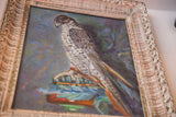 Detail of textured vintage frame and artist Grace Keogh's 'GOK' signature.