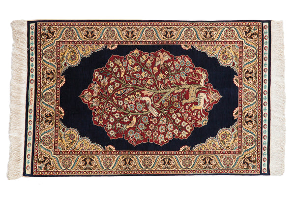 2x3 Vintage Fine Hereke Rug Mat // ONH Item ct001183