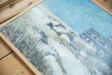 Textured brushstrokes and light blue sky detail in Keogh's 