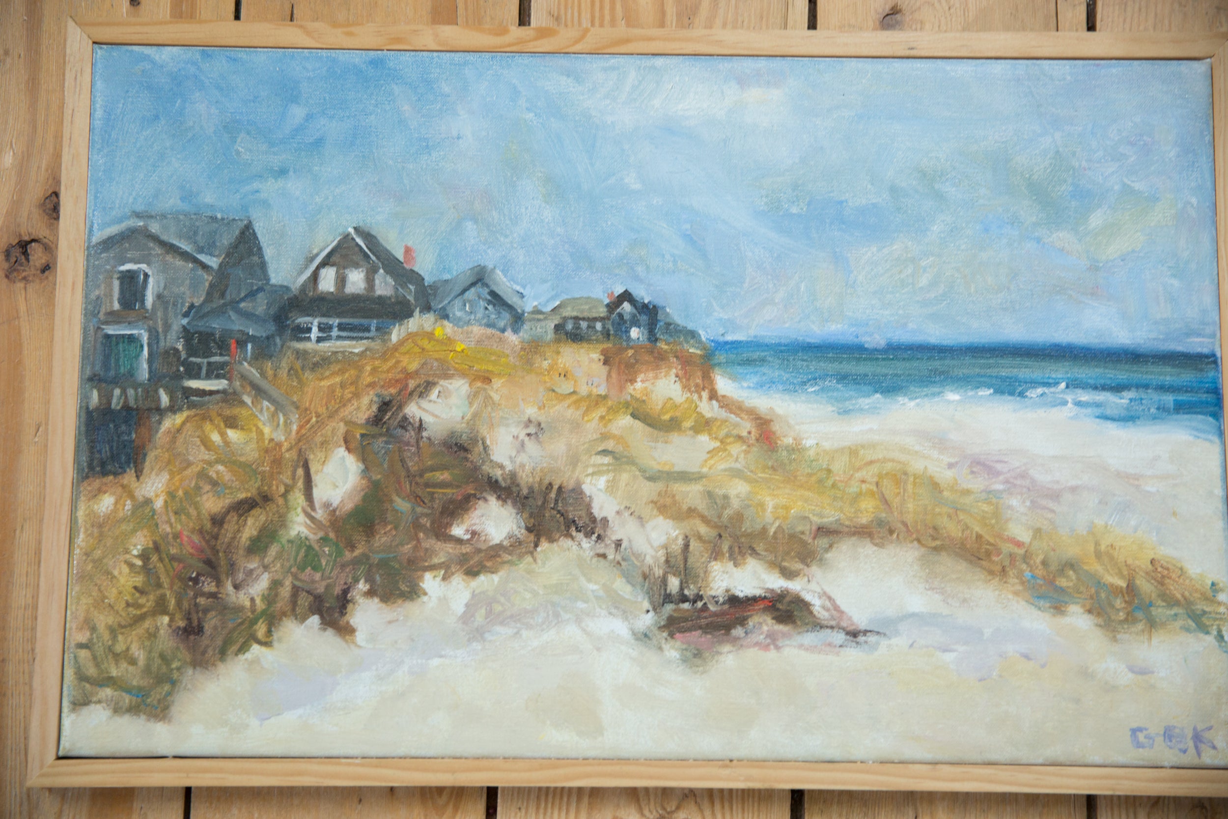 Grace B. Keogh Painting "Houses on Beach" // ONH Item ct001186 Image 1