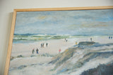 Natural wood frame and canvas texture on 