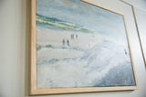 Textured blue and white brushstrokes in Grace B. Keogh painting, with prominent 'GBK' signature.