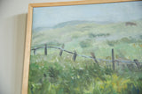 Wooden fence and lush green meadow detail from Grace B. Keogh's 
