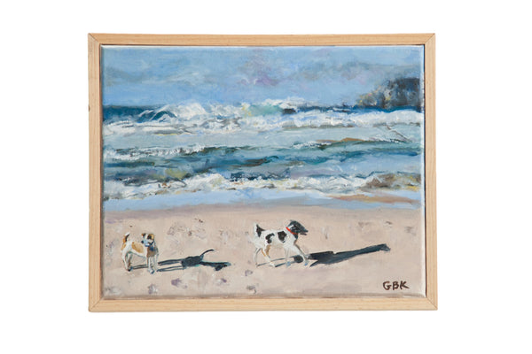 Grace B. Keogh Painting "Dogs on Beach" // ONH Item ct001189
