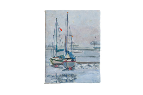 Grace B. Keogh Painting "Sailboats and Fog" // ONH Item ct001190