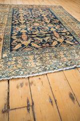 Textured ivory fringe of the vintage distressed Lilihan rug.