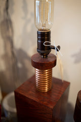Made in USA Oak Copper Edison Lamp // ONH Item ct001224 Image 2