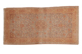 Vintage Amritsar runner, Ardebil medallion, floral motifs, muted silver, beige, and terra cotta.