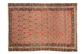 Vintage Malayer rug, brick red field with staggered boteh pattern, 4'1