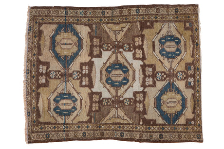 3x4 Vintage Distressed Hamadan Square Rug // ONH Item ct001238
