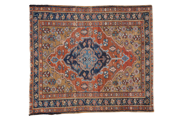 3.5x4 Vintage Heriz Square Rug // ONH Item ct001239