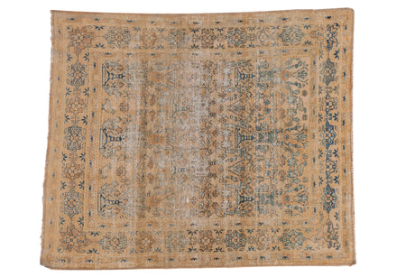 4x4.5 Vintage Distressed Meshed Square Rug // ONH Item ct001242