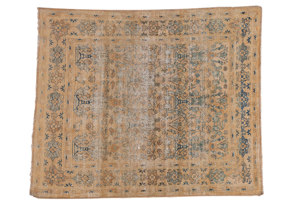 4x4.5 Vintage Distressed Meshed Square Rug // ONH Item ct001242