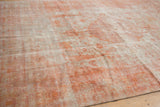 Distressed Sivas carpet showing faded terracotta floral motifs and low pile.