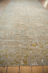 Distressed vintage Sivas carpet fragment showing worn pile, visible foundation, and cut edge.