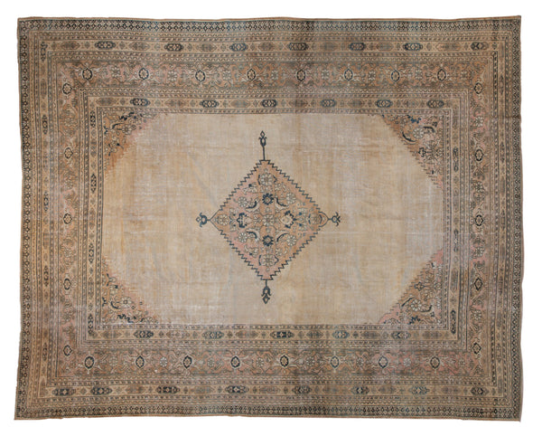 13x15.5 Vintage Distressed Khorassan Carpet // ONH Item ct001255