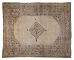 13x15.5 Vintage Distressed Khorassan Carpet // ONH Item ct001255