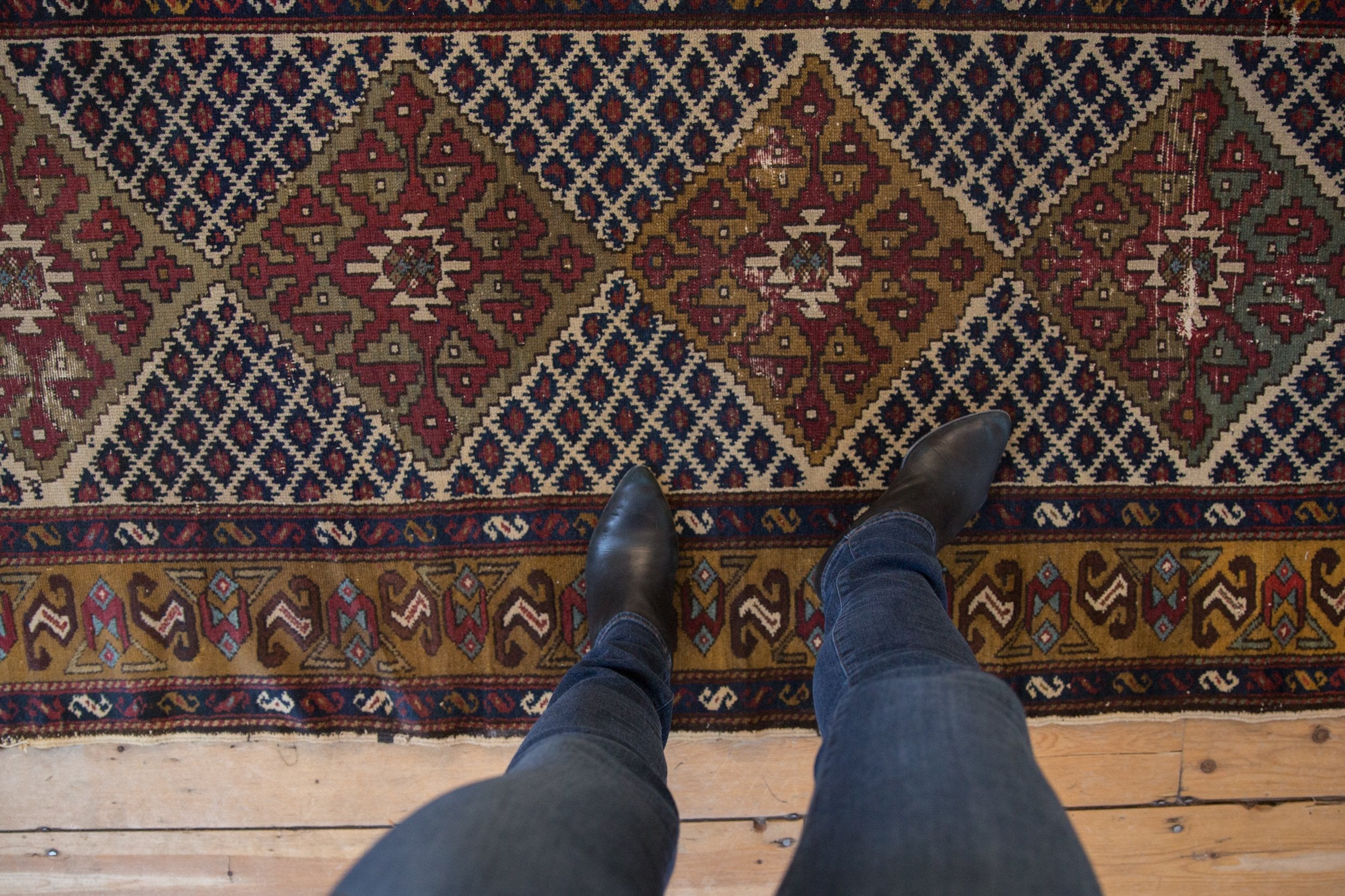 3.5x10.5 Vintage Caucasian Rug Runner // ONH Item ct001260 Image 1