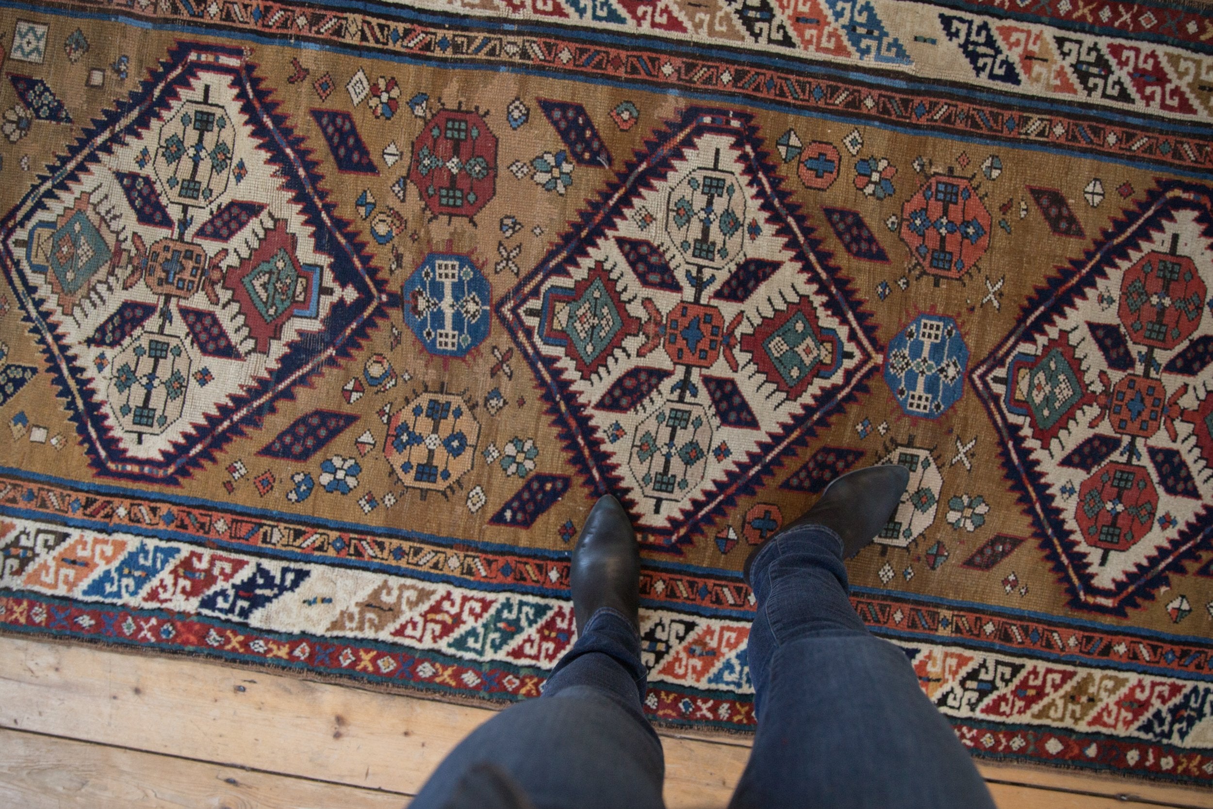 3.5x11.5 Antique Caucasian Rug Runner // ONH Item ct001264 Image 1