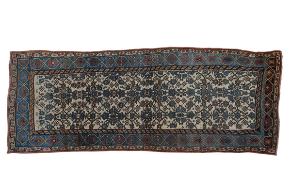 4.5x12 Vintage Distressed Kurdish Bijar Rug Runner // ONH Item ct001268