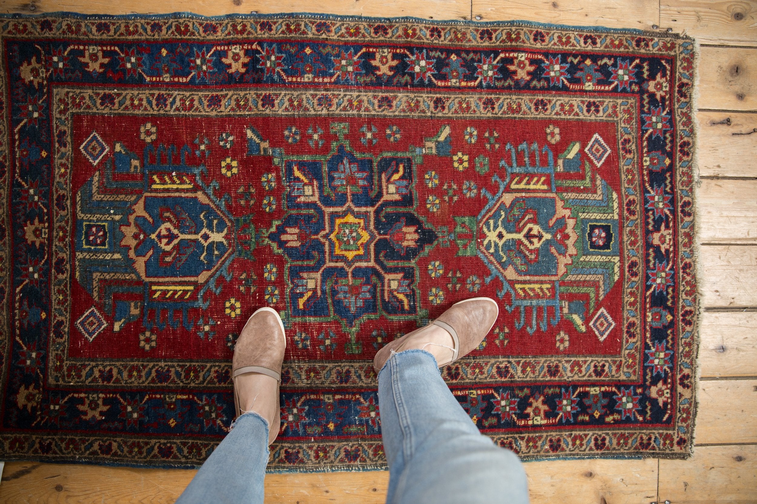 4.5x10.5 Antique Distressed Kurdish Rug Runner // ONH Item ct001272 Image 1