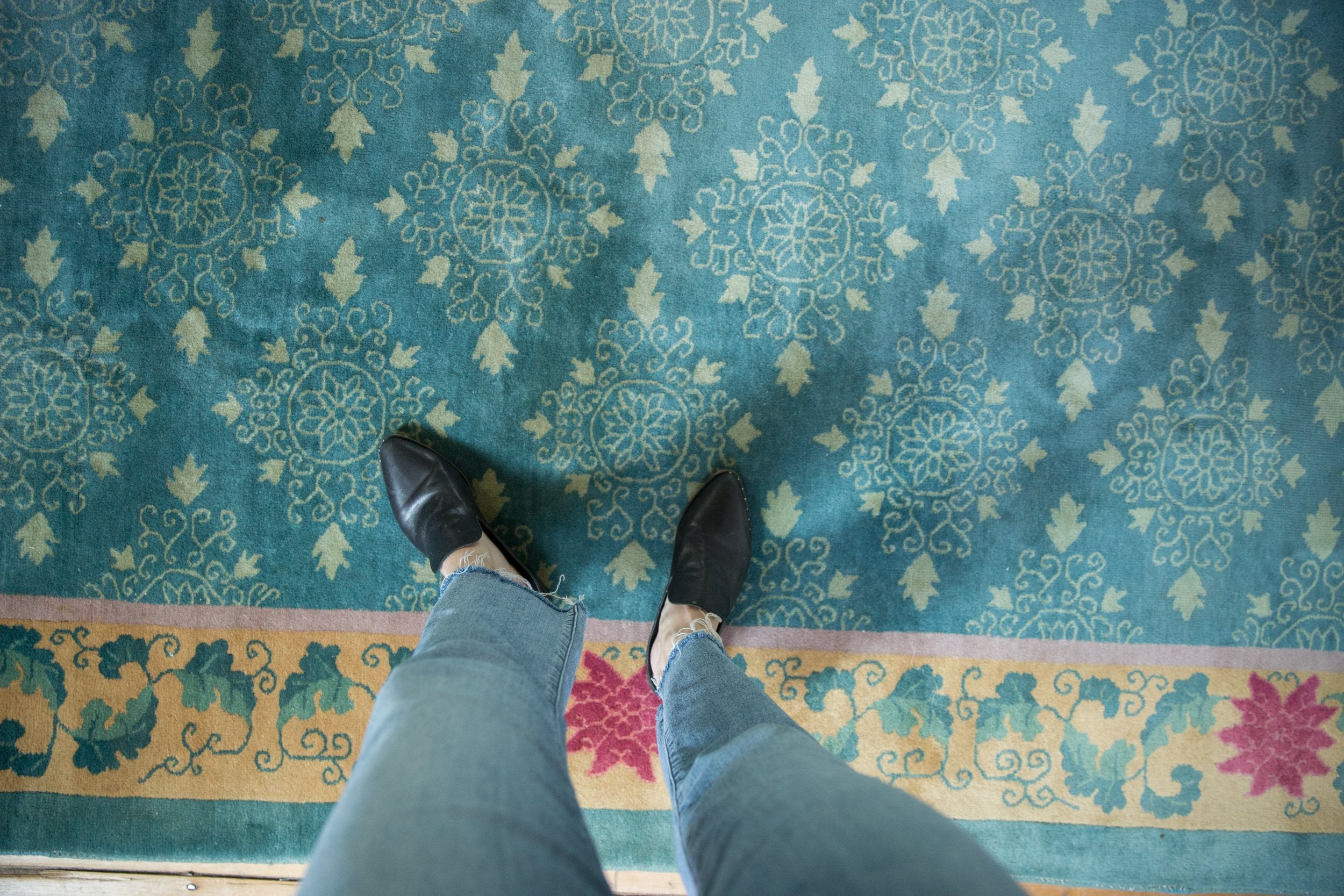 9x11.5 Vintage Nichols Art Deco Carpet // ONH Item ct001294 Image 1