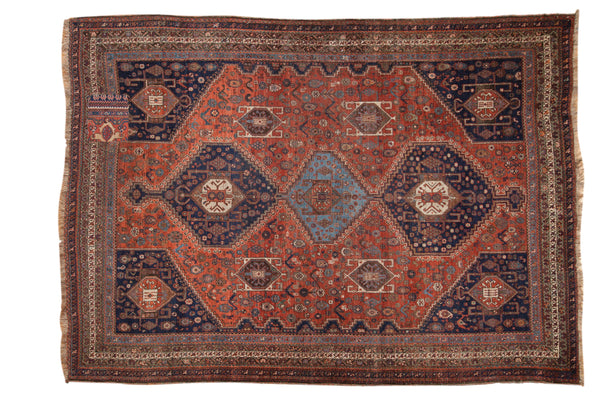 7.5x10 Vintage Qashqai Carpet // ONH Item ct001333