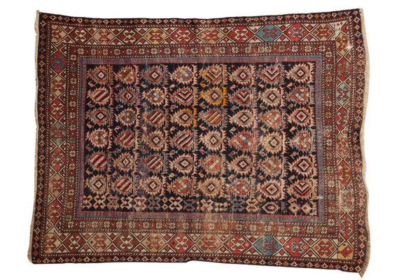 4x5 Antique Caucasian Square Rug // ONH Item ct001336