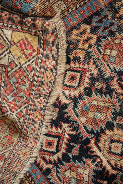 4x5 Antique Caucasian Square Rug // ONH Item ct001336 Image 9