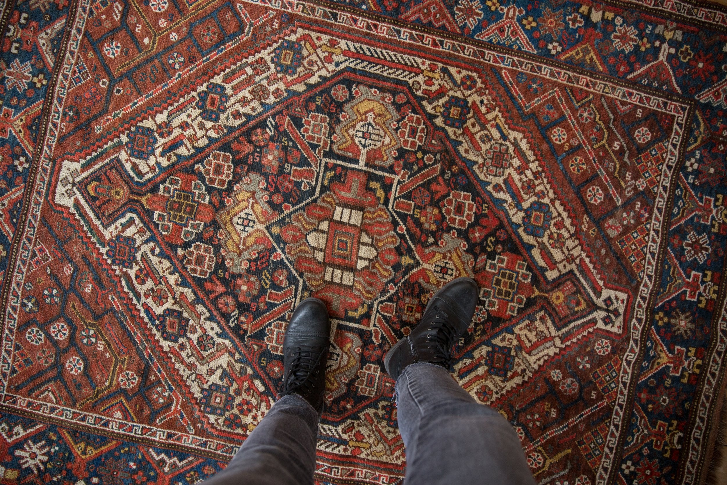 5x6 Vintage Kamseh Square Rug // ONH Item ct001339 Image 1