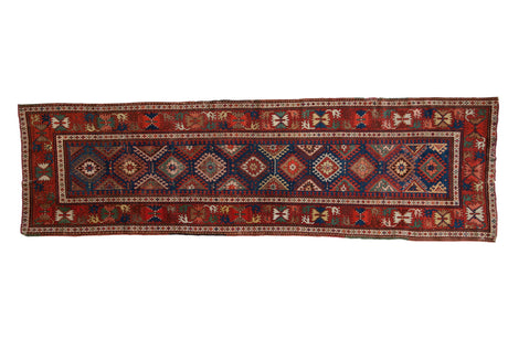 3.5x12.5 Antique Caucasian Rug Runner // ONH Item ct001340