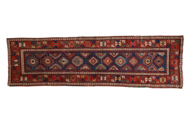 3.5x12.5 Antique Caucasian Rug Runner // ONH Item ct001340