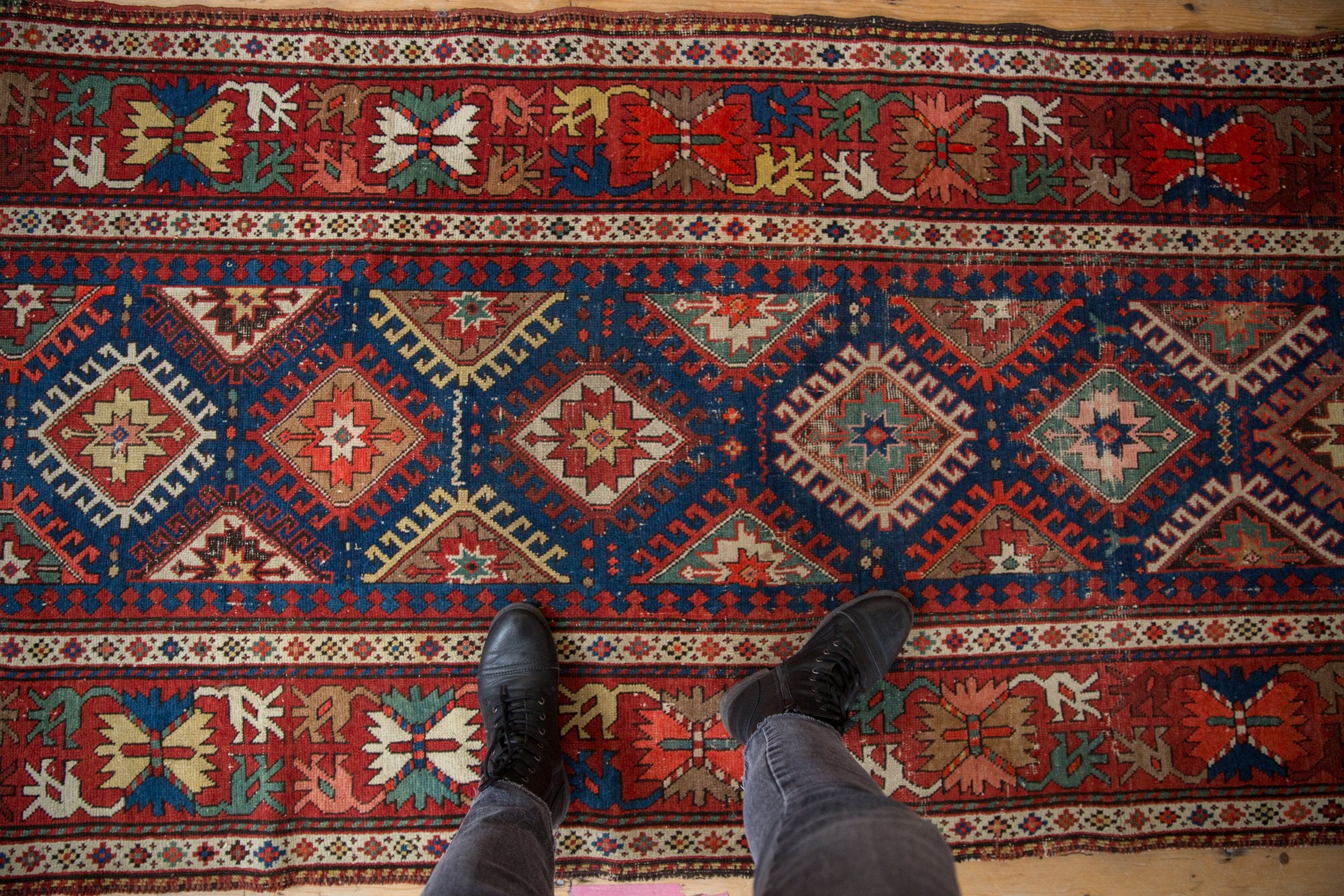 3.5x12.5 Antique Caucasian Rug Runner // ONH Item ct001340 Image 1
