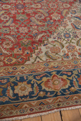 Sapphire blue main border with Herati floral cross section motifs and intact fringe.