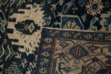 Corner of a vintage Bijar rug showing the dense wool pile and hand-knotted foundation.
