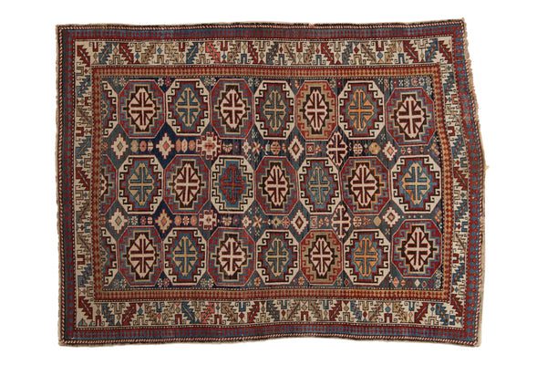 4x5 Vintage Caucasian Square Rug // ONH Item ct001361