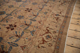 Hand-knotted Bibikabad carpet border showing sapphire blue turtle Samovar and camel field.