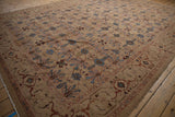 Vintage Bibikabad carpet corner, turtle Samovar border with floral and boteh field motifs.