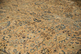 Distressed palmette and vinery pattern with high sheen on a vintage Meshed rug.