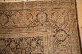 Vintage Distressed Sivas carpet: Herati pattern, Turtle Samovar border, warm brown, gold tones.